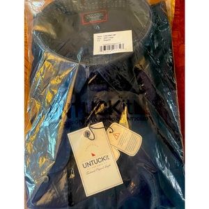 NWT UNTUCKit Cinzano WF Indigo Dyed Long Sleeve Button Down Shirt, 3XL